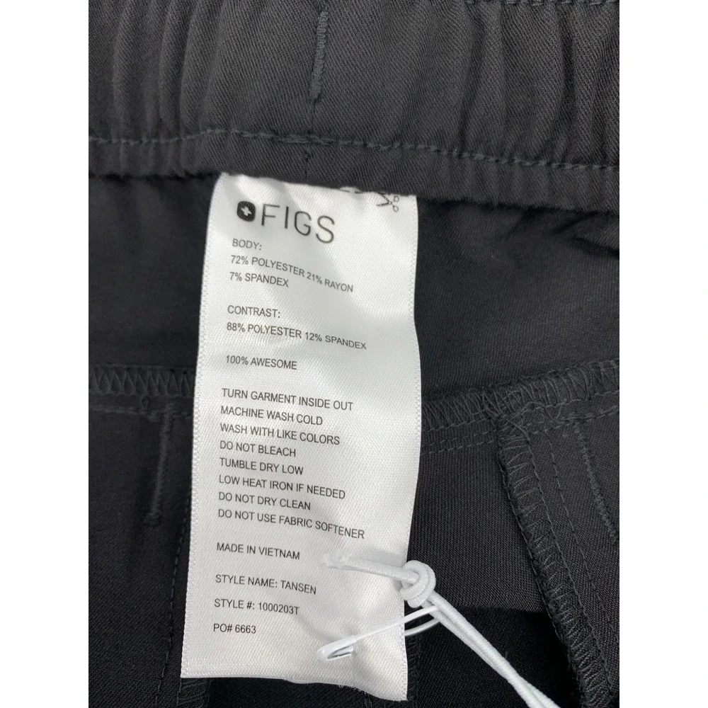 FIGS Scrub Pants Mens Small Tall Black Tansen Jogger Medical 31